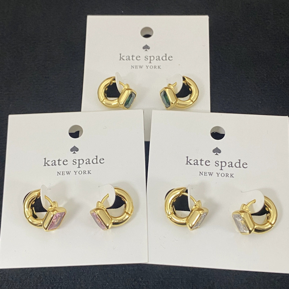 Kate SPADE Geometric Rhinestone Retro Earrings